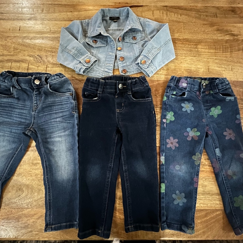 2T Girls Denim Jacket and Jeans Lot